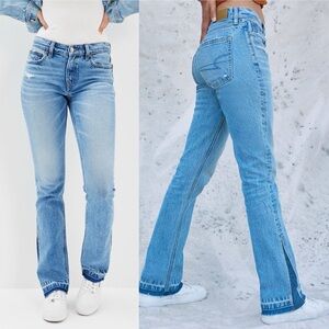 American Eagle AE Stretch Low-Rise 90s Skinny Kick Jean distressed Women SZ 00